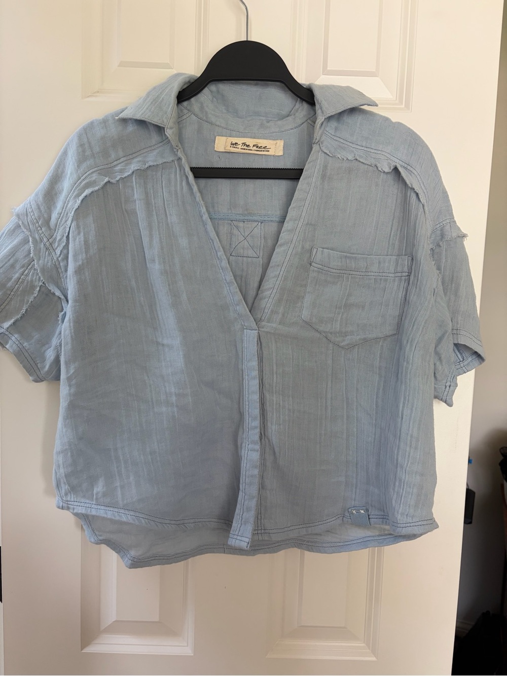 Free People We The Free light blue button-down shirt